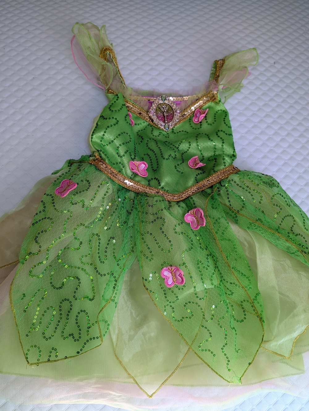 Disney Licensed Green Tinker Bell Butterfly Sequin Dress